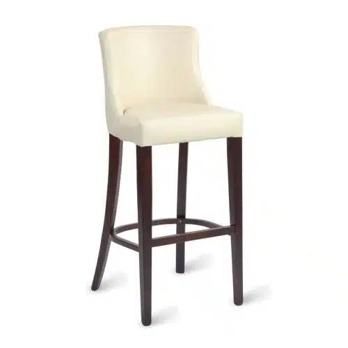 Repton Bar Stool DeFrae Contract Furniture Cream Ivory Faux Leather
