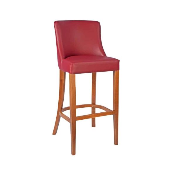 Repton Bar Stool DeFrae Contract Furniture Cream Red Wine Faux Leather