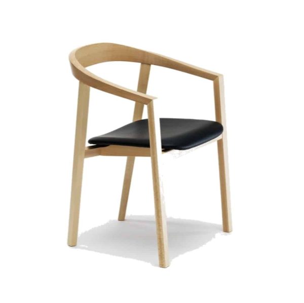 Ro Armchair Curved Back With Upholstered Seat DeFrae Comtract Furniture