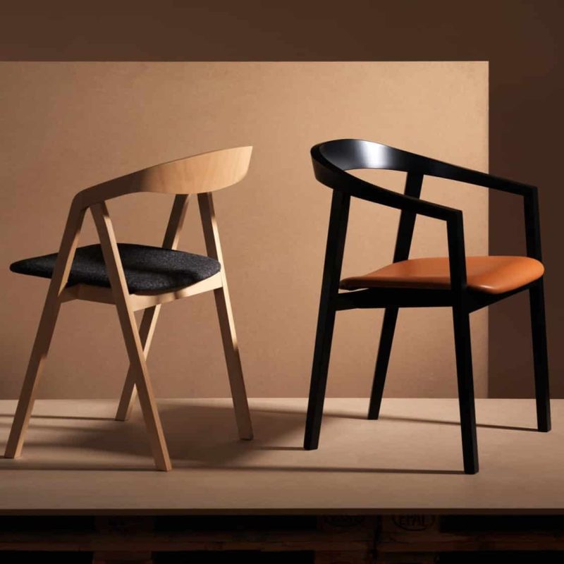 Ro Armchair Curved Back With Upholstered Seat DeFrae Comtract Furniture Ambient Image