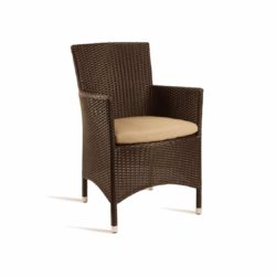Rosa Lounge chair Rattan Outside Chair DeFrae Contract Furniture Mocca