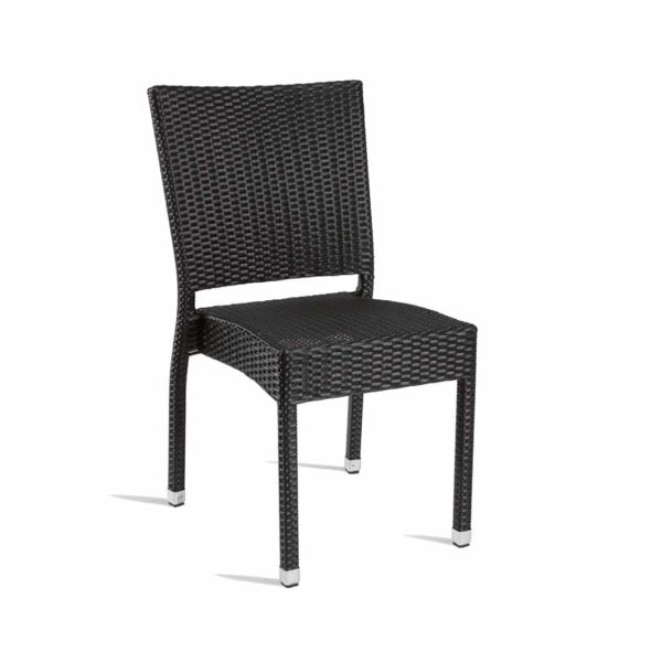 Rosa Side Chair Rattan Outside Chair DeFrae Contract Furniture Black