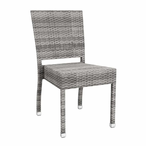 Rosa Side Chair Rattan Outside Chair DeFrae Contract Furniture Grey
