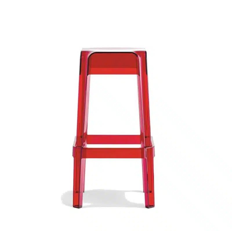 Rubik 580 Bar Stool Pedrali at DeFrae Contract Furniture Transparent Red