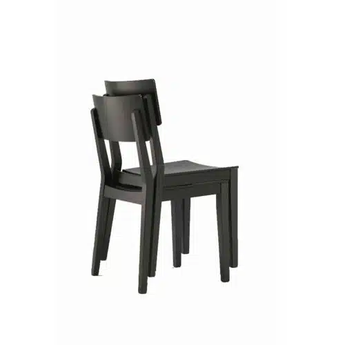 Serena Side Chair Wooden Classic Restaurant Chair DeFrae Contract Furniture Black Stackable