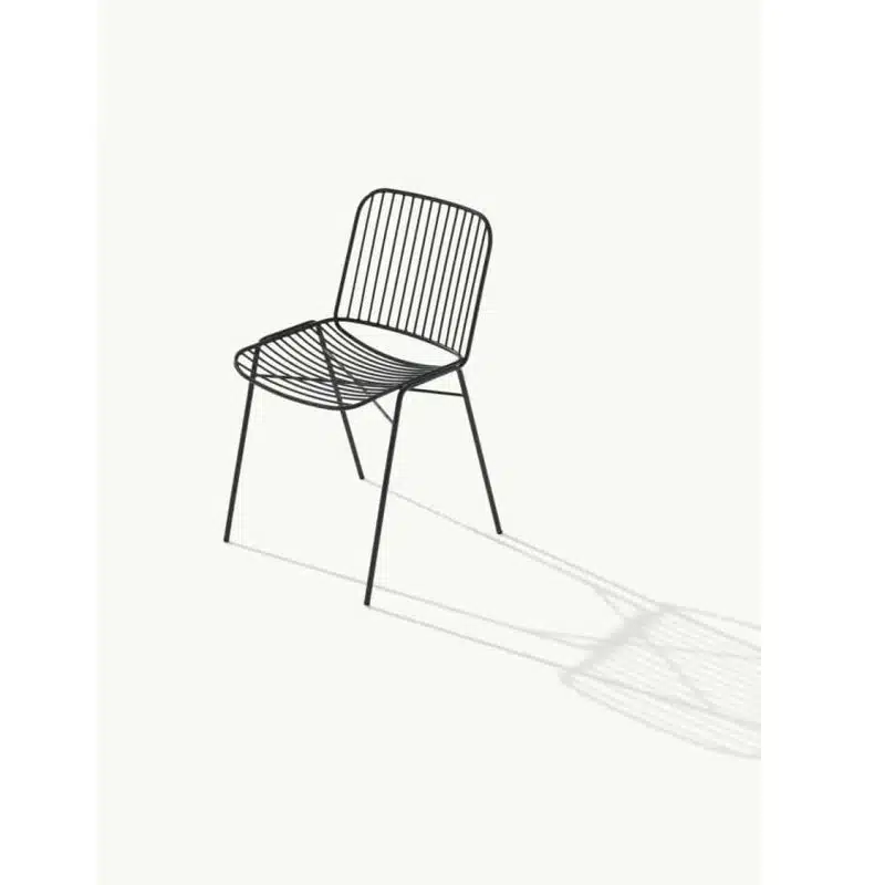 Shade Side Chair DeFrae Contract Furniture Metal Frame Outdoor Chair Black