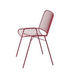 Shade Side Chair DeFrae Contract Furniture Metal Frame Outdoor Chair Red