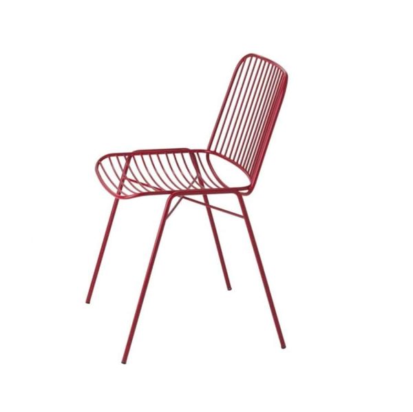 Shade Side Chair DeFrae Contract Furniture Metal Frame Outdoor Chair Red