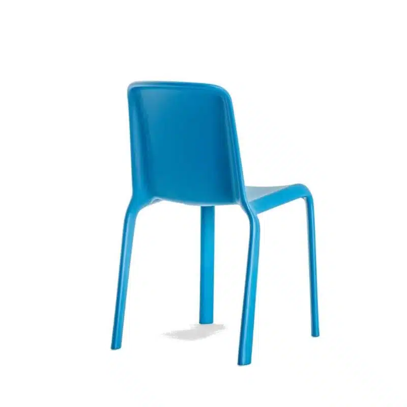 Snow Side Chair Stackable Outdoor Chair Pedrali at DeFrae Contract Furniture Blue Back