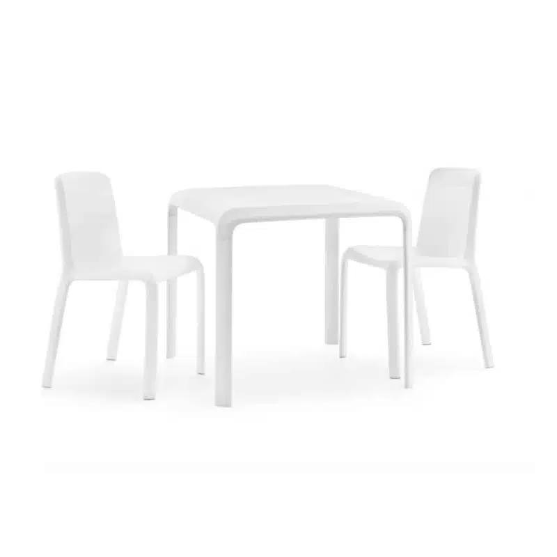 Snow Table Stackable Outdoor Chair Pedrali at DeFrae Contract Furniture with Snow Side Chairs