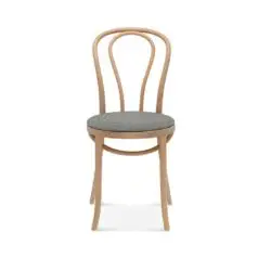 Soho side chair 10 classic bentwood chair DeFrae Contract Furniture upholstered seat front view
