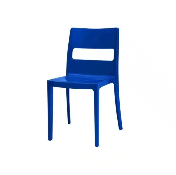 Sol Side Chair DeFrae Contract Furniture Outside Blue