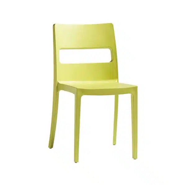Sol Side Chair DeFrae Contract Furniture Outside Mustard
