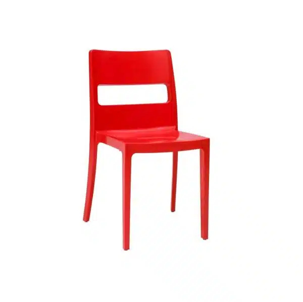 Sol Side Chair DeFrae Contract Furniture Outside Red