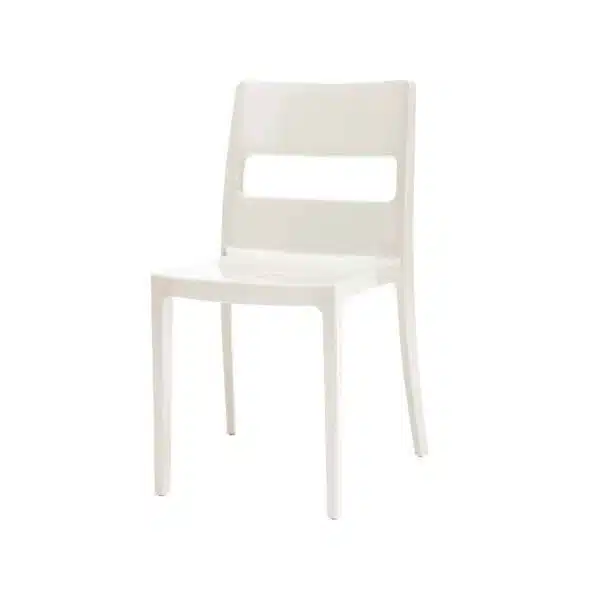 Sol Side Chair DeFrae Contract Furniture Outside White