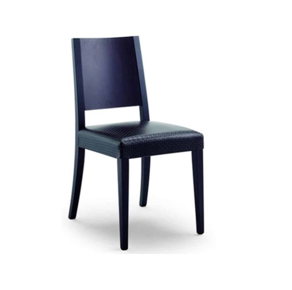 Stanford Side Chair Black Leather DIning Chair DeFrae Contract Furniture