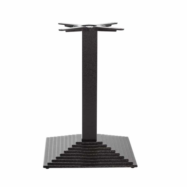 Stepped Cast Iron Black Table Base DeFrae Contract Furniture Round Dining Height Hero