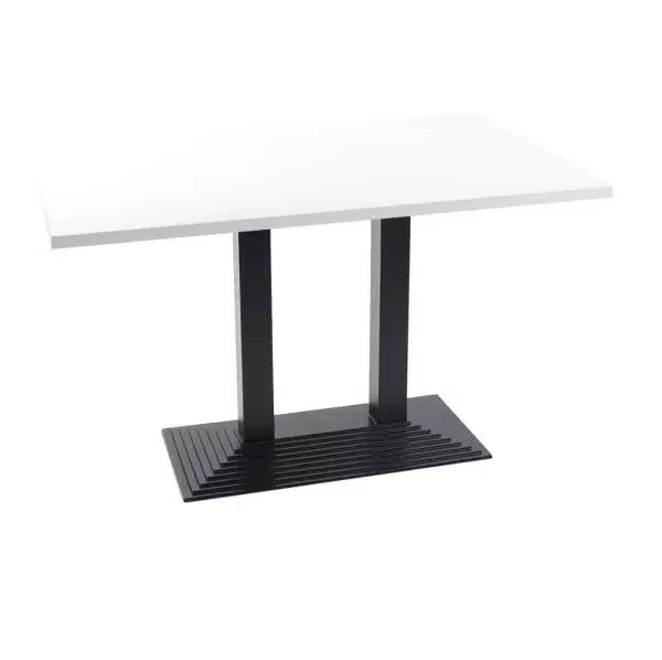 Stepped Cast Iron Black Table Base DeFrae Contract Furniture Round Dining Height Twin Base