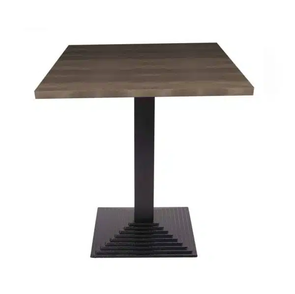 Stepped Cast Iron Black Table Base DeFrae Contract Furniture Square Dining Height