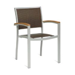 Rome Armchair Stackable Outside Chair DeFrae Contract Furniture Weave Back and Seat