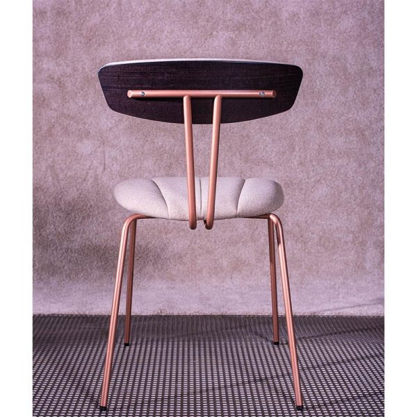 Amy stackable side chair metal frame DeFrae Contract Furniture close up
