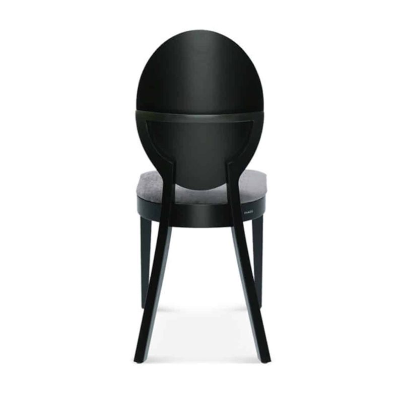 Belle side chair medallion round back restaurant chair DeFrae Contract Furniture back view