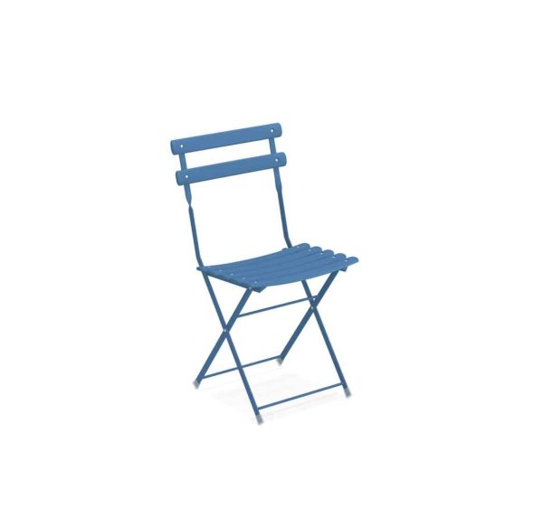 Arc en ciel folding outdoor chair from Emu available from DeFrae Contract Furniture Blue