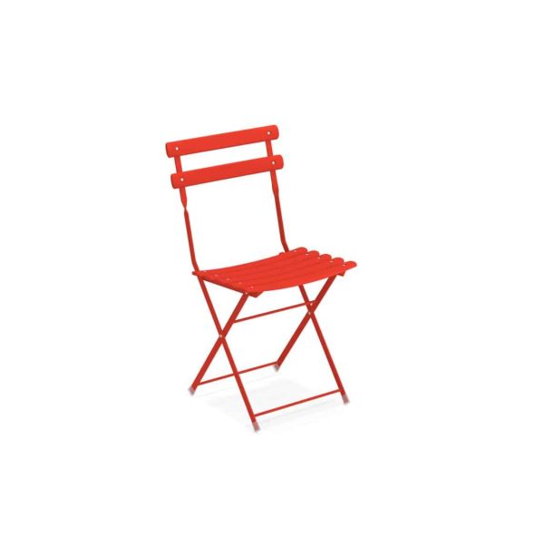 Arc en ciel folding outdoor chair from Emu available from DeFrae Contract Furniture Bright Red