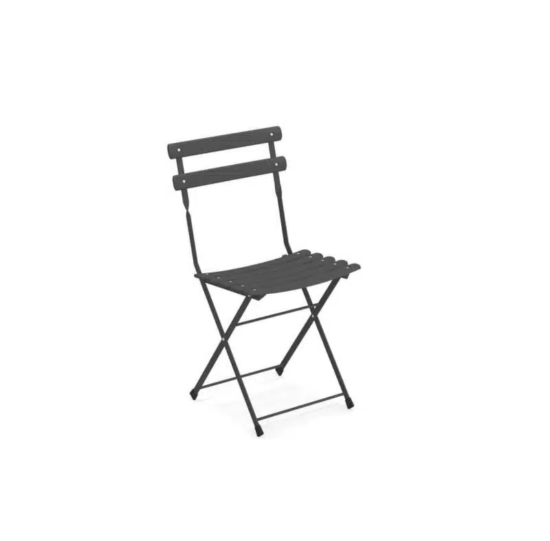 Arc en ciel folding outdoor chair from Emu available from DeFrae Contract Furniture Charcoal Grey