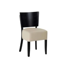 Ascot Side Chairs From DeFrae Contract Furniture Cream Faux Leather Wenge Frame Without Back
