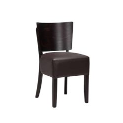 Ascot Side Chairs From DeFrae Contract Furniture Dark Brown Faux Leather Wenge Frame Without Back
