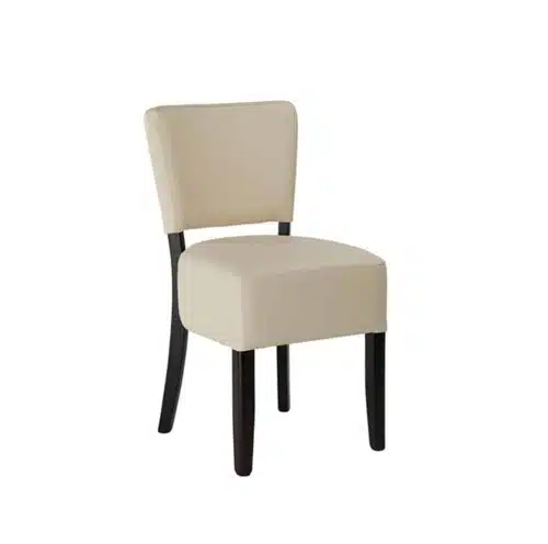 Ascot Side Chairs From DeFrae Contract Furniture Dark Cream Faux Leather Wenge Frame.png