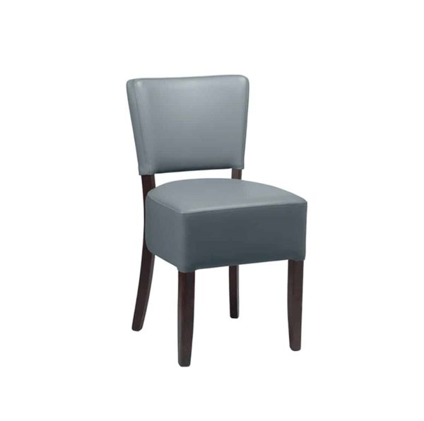 Ascot Side Chairs From DeFrae Contract Furniture Dark Grey Faux Leather Wenge Frame