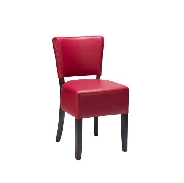 Ascot Side Chairs From DeFrae Contract Furniture Wine Faux Leather Wenge Frame