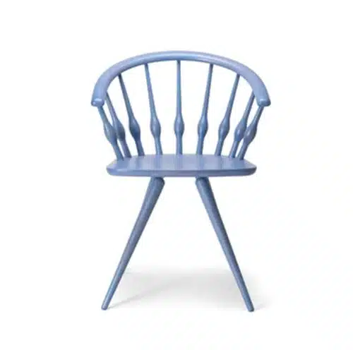 Ashleigh Spindle Back Side Chair Aston Cizeta DeFrae Contract Furniture blue back view