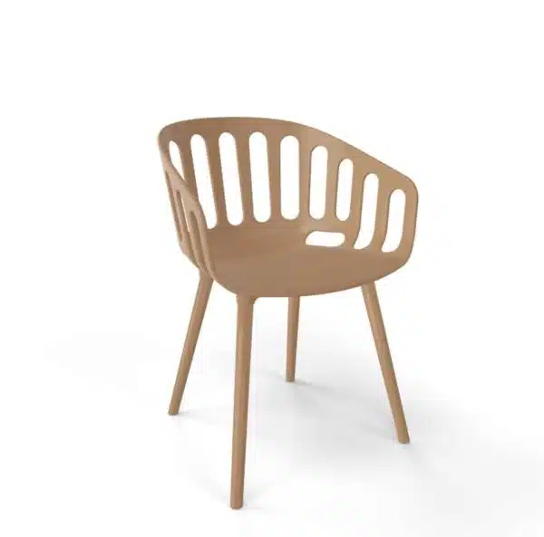Basket Armchair Gaber at DeFrae Contract Furniture Brown And Brown Legs 2