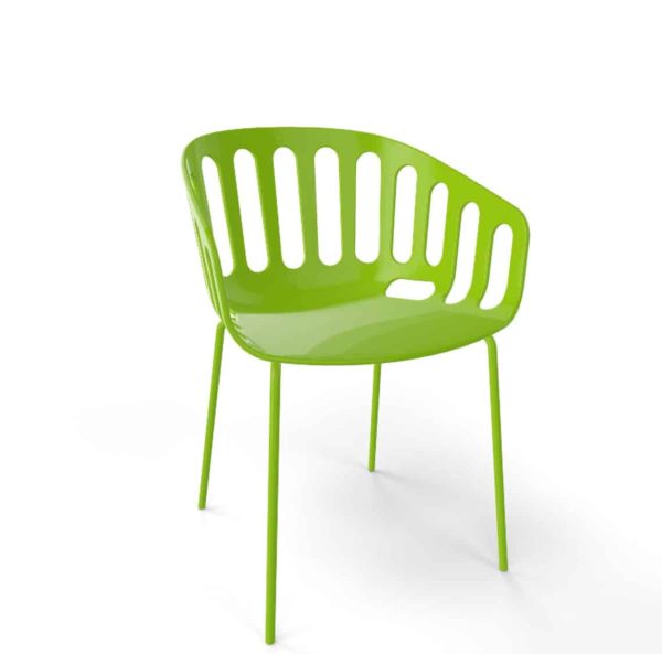 Basket Armchair Gaber at DeFrae Contract Furniture lime green shell and lime green legs
