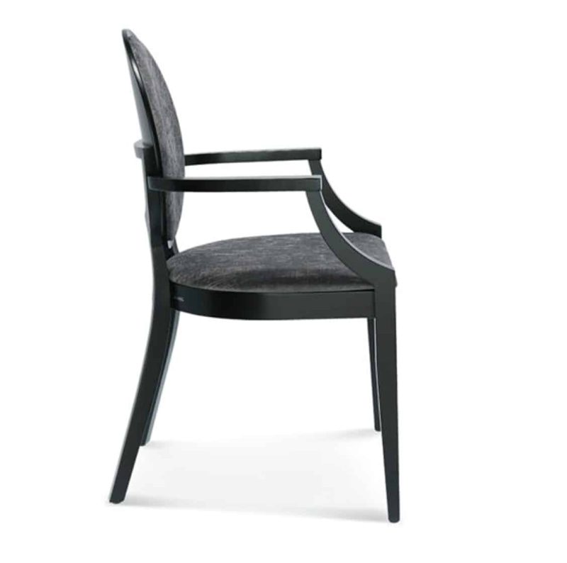 Belle armchair medallion round back restaurant chair DeFrae Contract Furniture Side