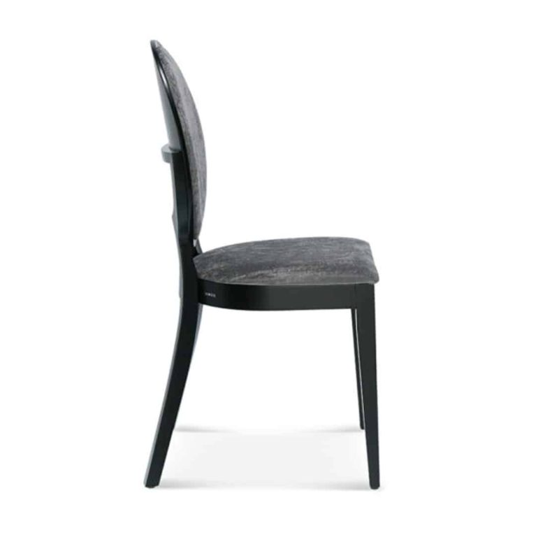 Belle side chair medallion round back restaurant chair DeFrae Contract Furniture side on