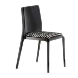 Blitz outside chair Pedrali DeFrae Contract Furniture with upholstered seat Black Front