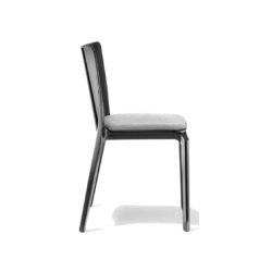 Blitz outside chair Pedrali DeFrae Contract Furniture with upholstered seat Black Side