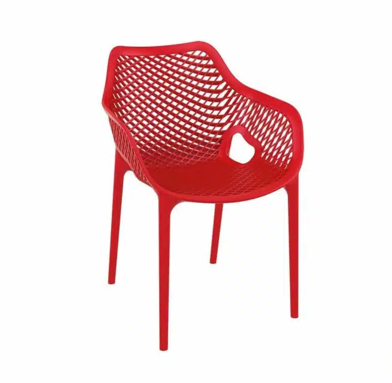 Bruce Stackable Outside Armchair DeFrae Contract Furniture Red