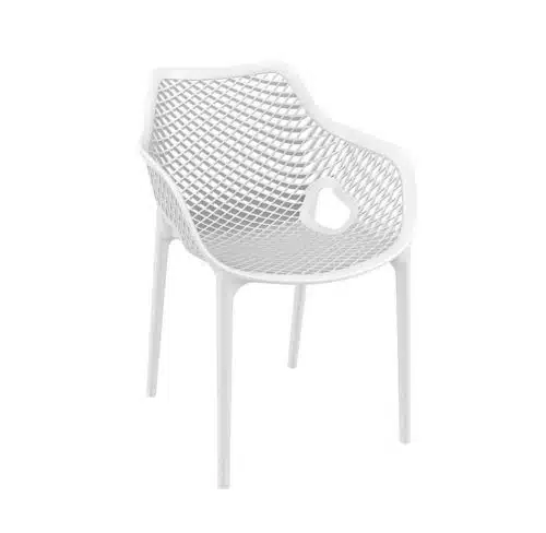 Bruce Stackable Outside Armchair DeFrae Contract Furniture White