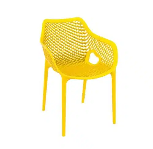 Bruce Stackable Outside Armchair DeFrae Contract Furniture Yellow