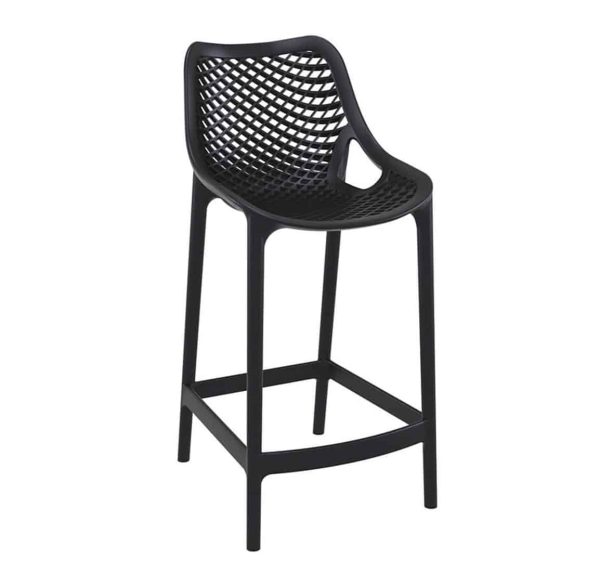 Bruce Stackable Outside Bar Stool DeFrae Contract Furniture Black
