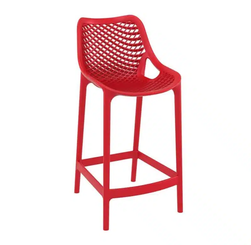 Bruce Stackable Outside Bar Stool DeFrae Contract Furniture Red