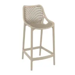 Bruce Stackable Outside Bar Stool DeFrae Contract Furniture Taupe