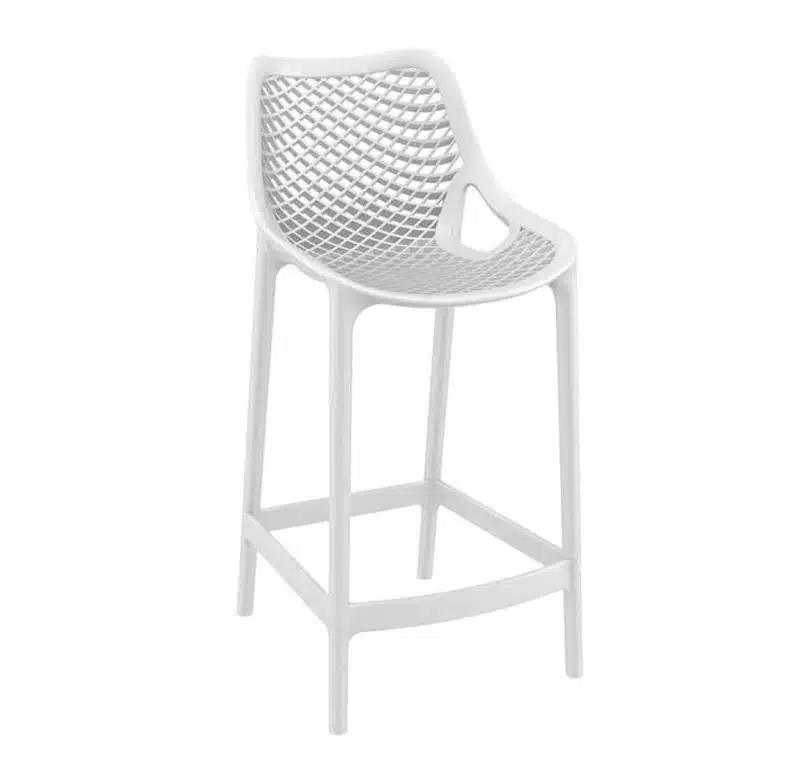 Bruce Stackable Outside Bar Stool DeFrae Contract Furniture White