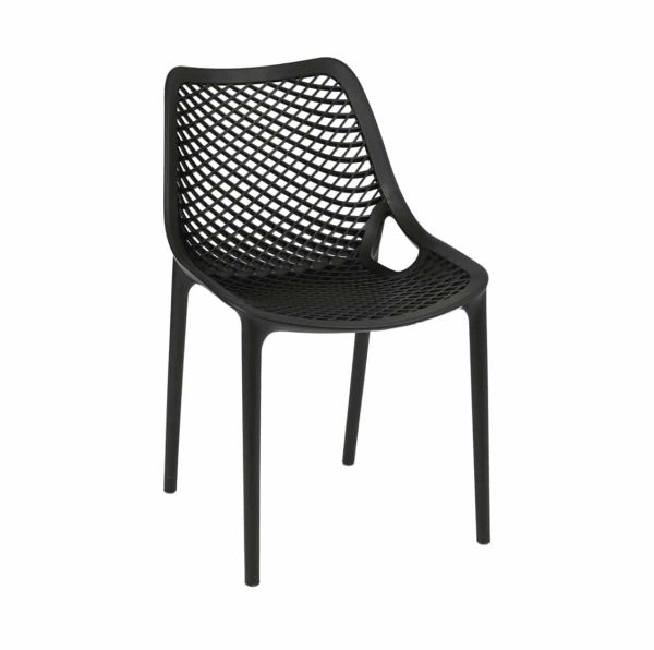 Bruce Stackable Outside Chair DeFrae Contract Furniture Black