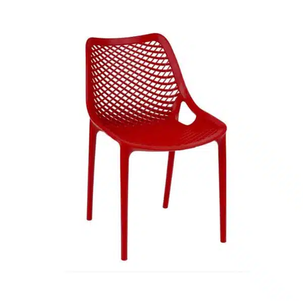 Bruce Stackable Outside Chair DeFrae Contract Furniture Red